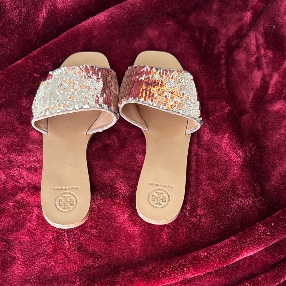 Tory Burch Sequin Slide Sandals - Multicolor